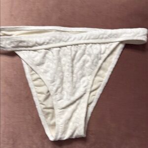 White Textured Bikini Bottom